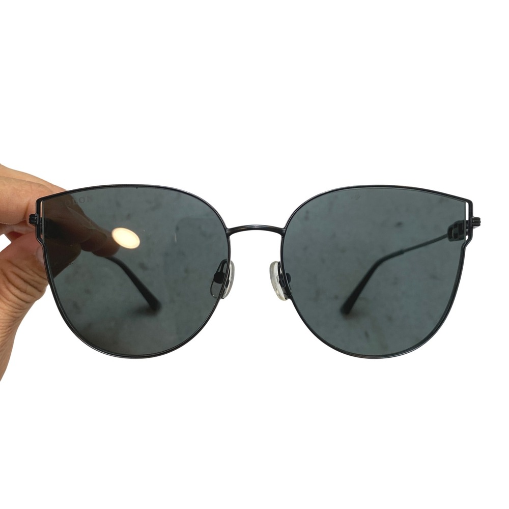 Bolon BL3038 3145 2412 Sunglasses Womens OS Black Cat Eye Oversized Metal Frame